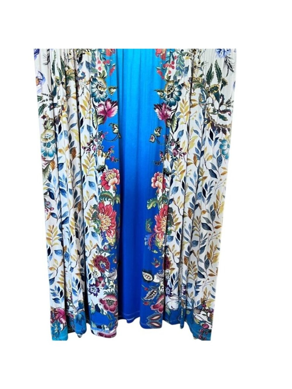 Johnny Was Womens Sz 2X Blu Easy Fit Midi Dress Soft Boho Floral Flowy Summer - Picture 5 of 16
